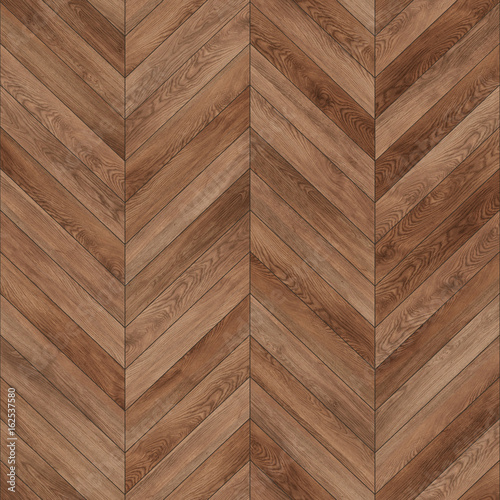 Seamless wood parquet texture (chevron brown) photo