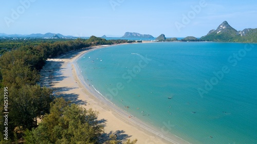 Large tropical beach bay in Thailand