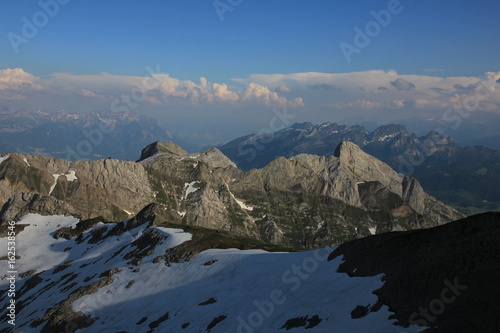 Lisengrat, Wildhuser Schofberg and Drei Schwestern, view from Mount Santis. Switzerland. photo