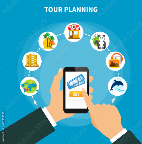 Tour Planning With Tickets On Smartphone Screen