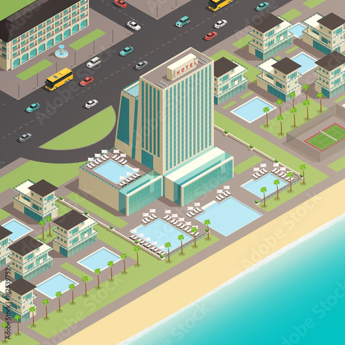 Multistory Building Of Luxury Hotel In Coastal Area
