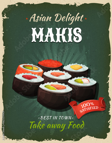 Retro Japanese Makis Poster