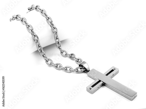 Cross and Chain - Stainless Steel