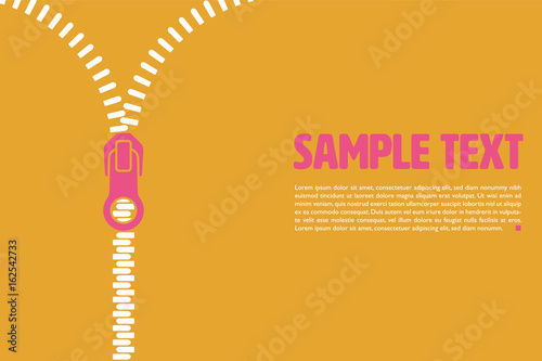 Vector layout template with open zipper
