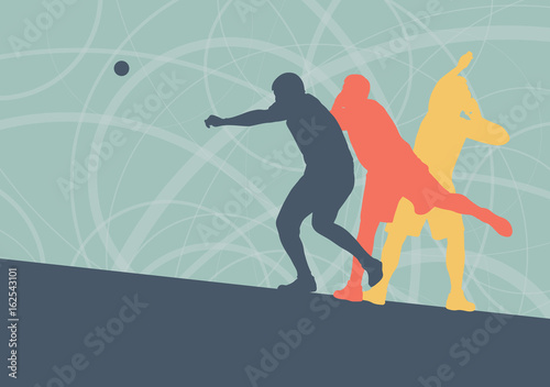Shot put athlete track and field athletics vector background concept abstract background with man in motion different