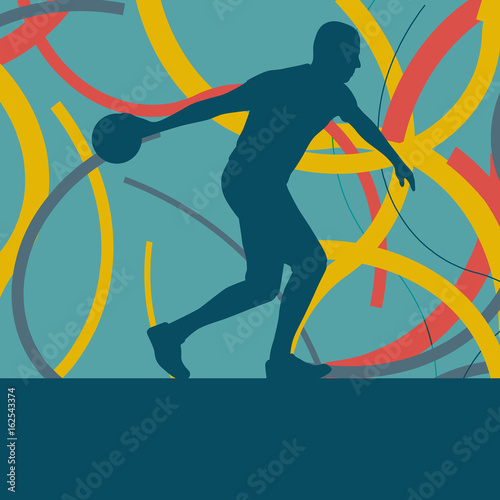 Man bowling player vector abstract