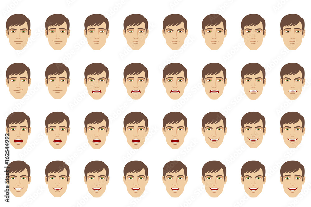 Emotions set. Businessman with different emotions and facial expressions Emotions set. Businessman with different emotions and facial expressions