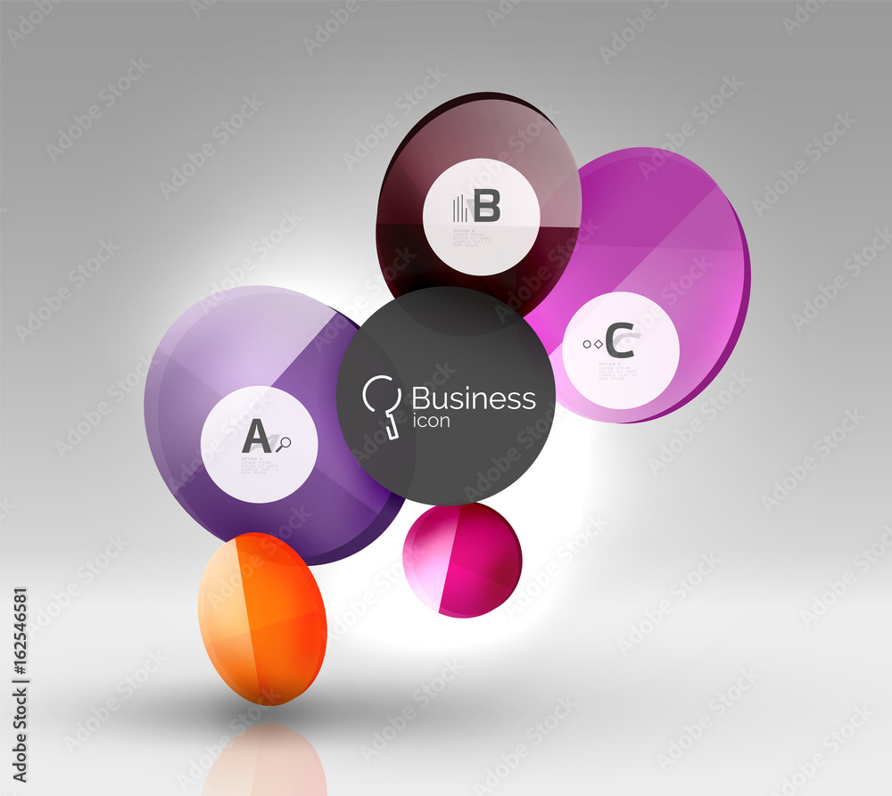 Glass circle infographics Glass circle infographics