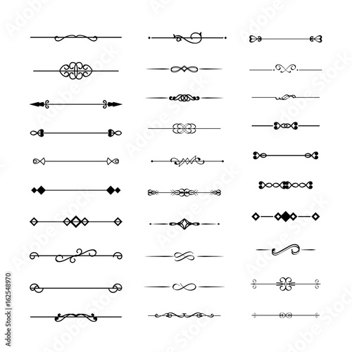 Calligraphic frame divider element set