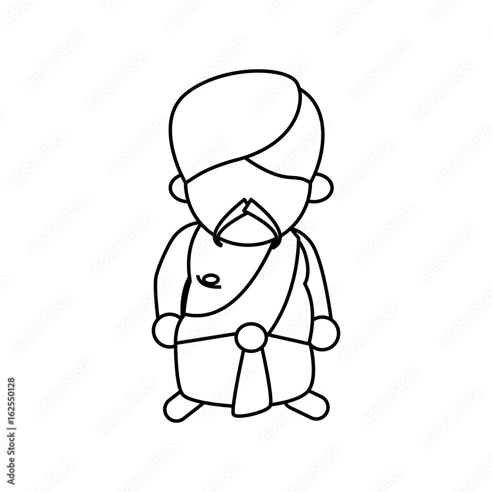 Indian ethic man cartoon Indian ethic man cartoon
