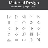 Material Design Play Line Icons
