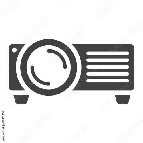 Projector solid icon, presentation and meeting, vector graphics, a glyph pattern on a white background, eps 10.