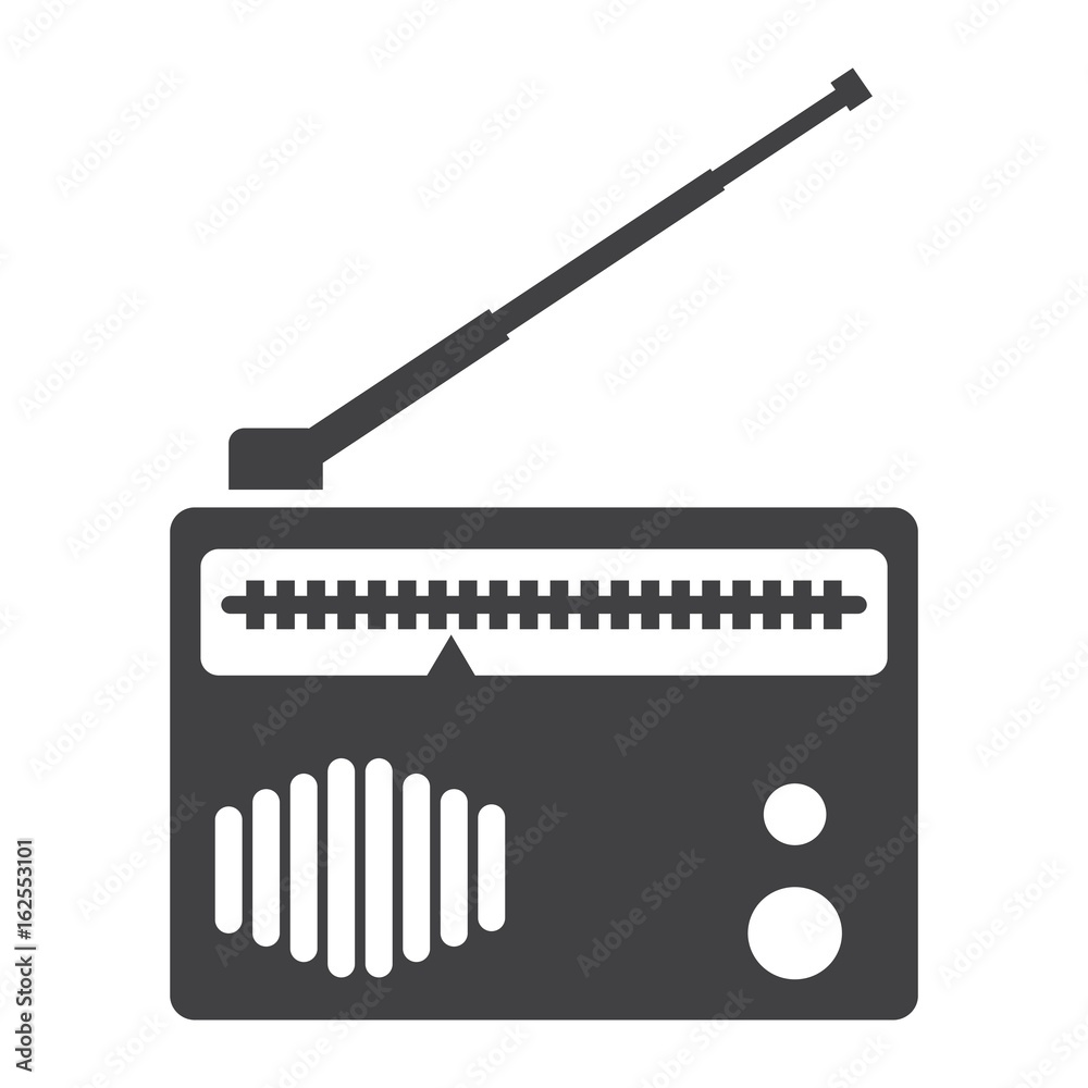 Fototapeta premium Radio solid icon, fm and communication, vector graphics, a glyph pattern on a white background, eps 10.