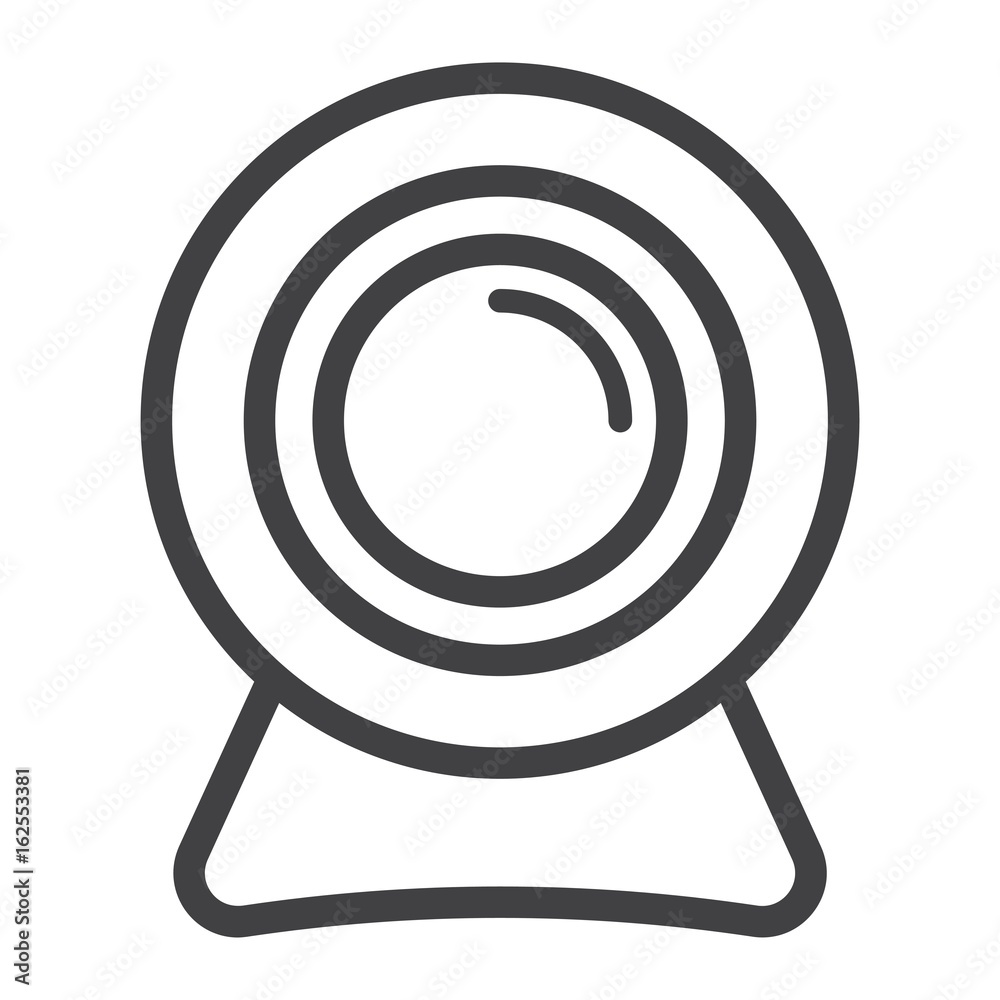 Webcam line icon, device and camera, vector graphics, a linear pattern on a white background, eps 10. Webcam line icon, device and camera, vector graphics, a linear pattern on a white background, eps 10.