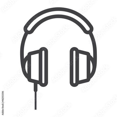 Headphone line icon, listen and music, vector graphics, a linear pattern on a white background, eps 10.
