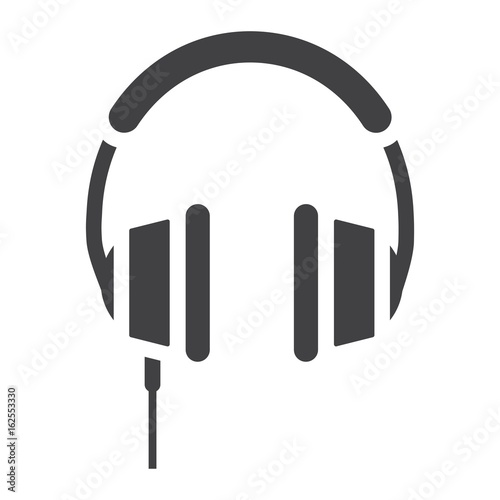 Headphone solid icon, listen and music, vector graphics, a glyph pattern on a white background, eps 10.