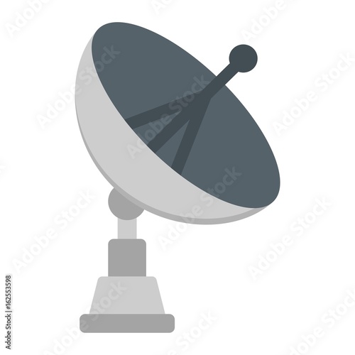 Satellite Dish flat icon, antenna and radar, vector graphics, a colorful solid pattern on a white background, eps 10.