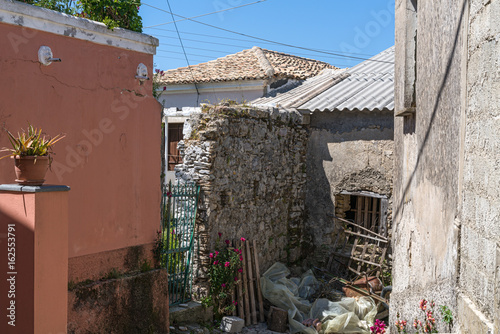 Fototapeta Naklejka Na Ścianę i Meble -  Abandoned houses in Rachtades village- Corfu