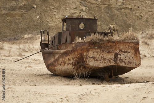 Aral sea shipwreck