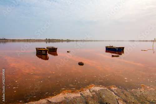 Lake Retba or Lac Rose  meaning Pink Lake  in Senegal