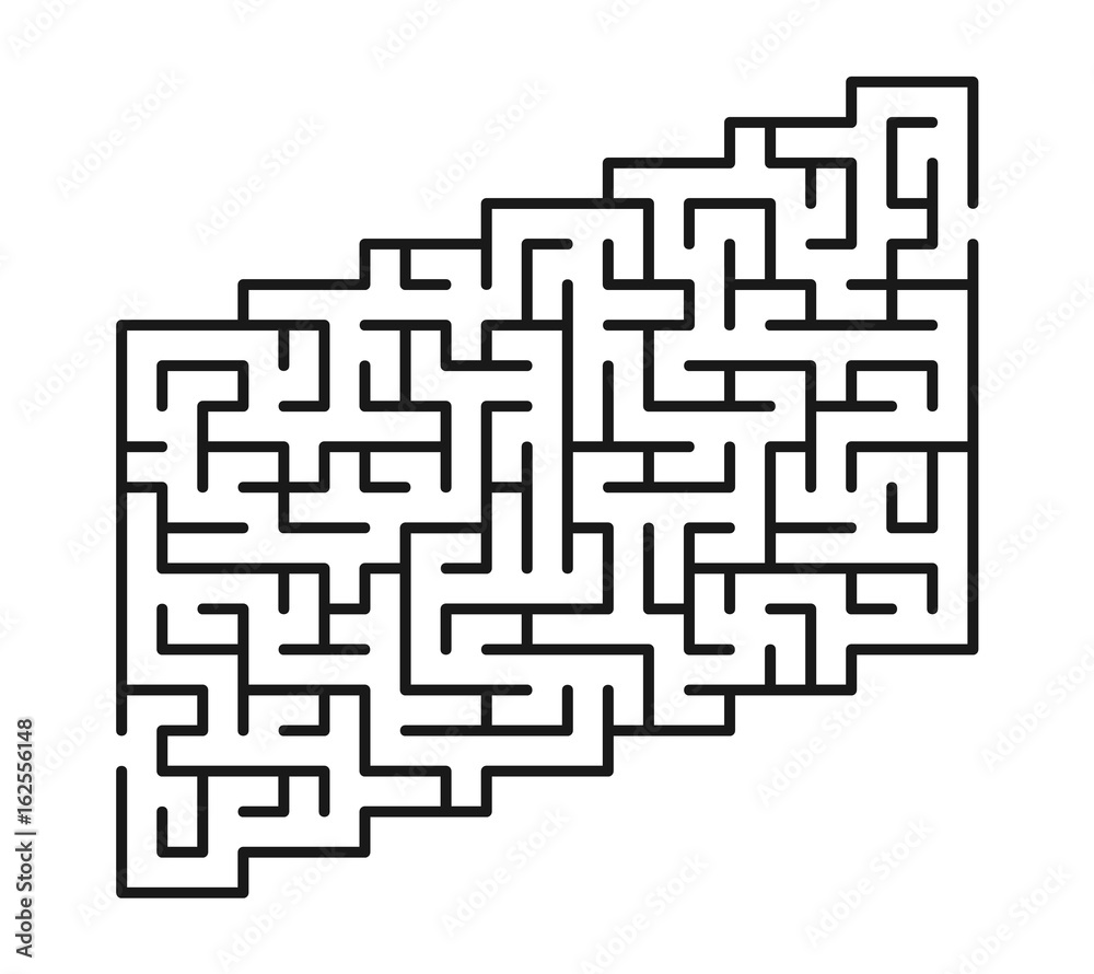 Abstract maze / labyrinth with entry and exit. Vector labyrinth 166.