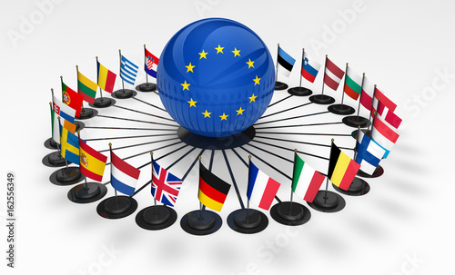 European Union Flags Concept photo