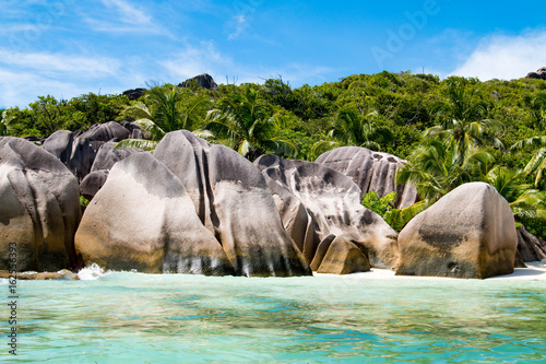 The beautiful beach Anse Source d'Argent on La Digue, the Seychelles
