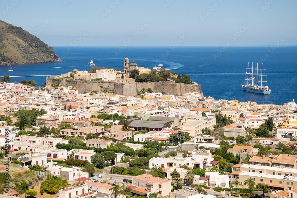 Town of Lipari with the famous castle