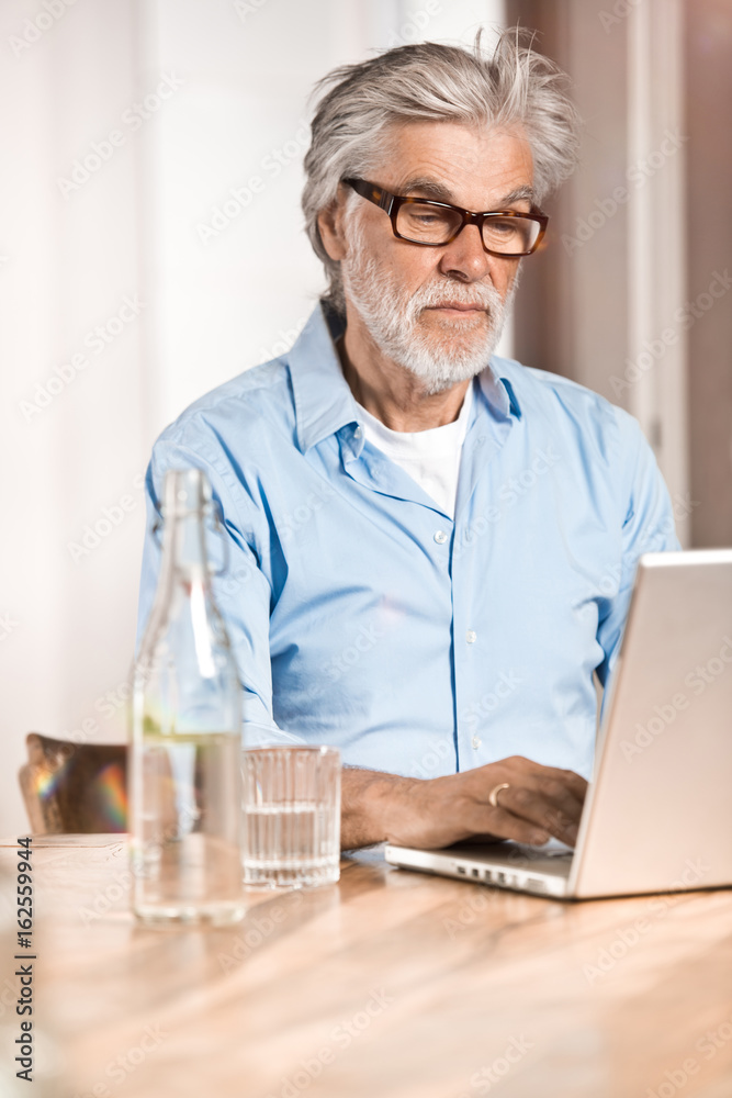 Fototapeta premium Senior mit Laptop
