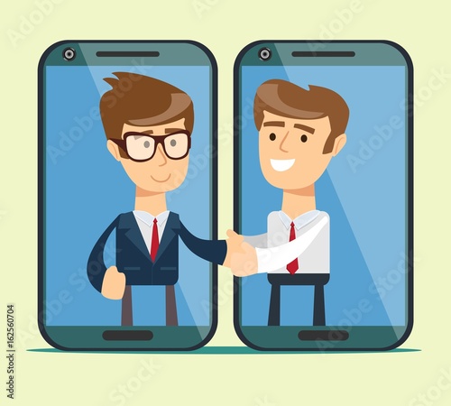 Good deal. Negotiations businessman and businessman. Good profit. Flat design vector concept illustration. Vector clipart.