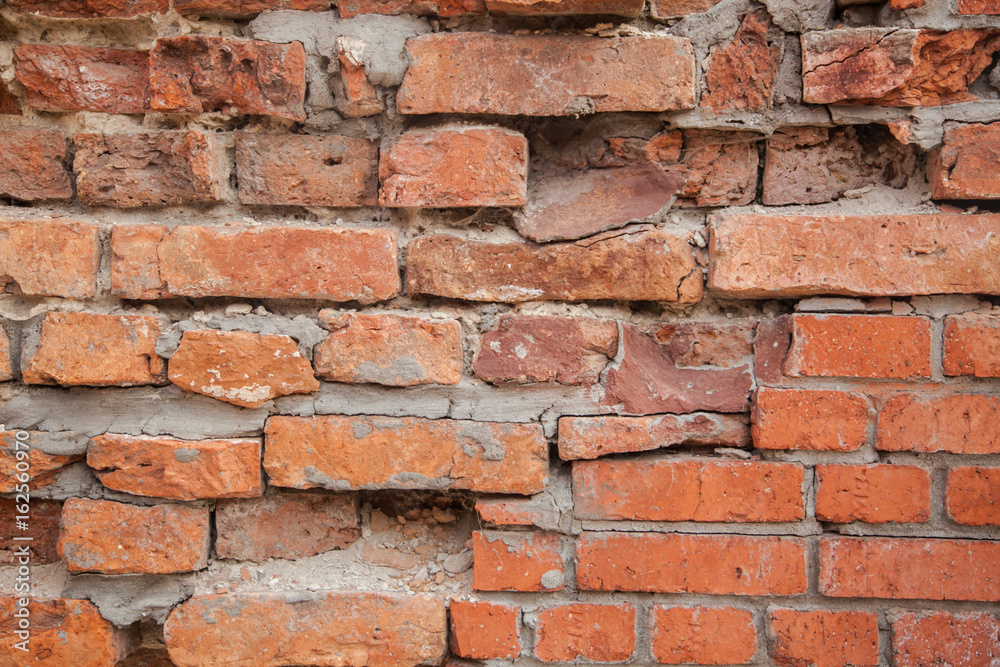 Broken brick wall Broken brick wall