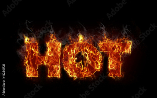 Burning hot letters in business concept