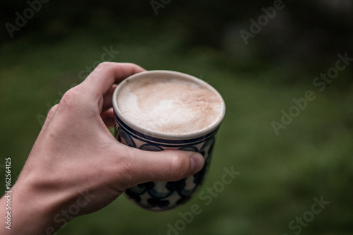Cappuccino im Garten