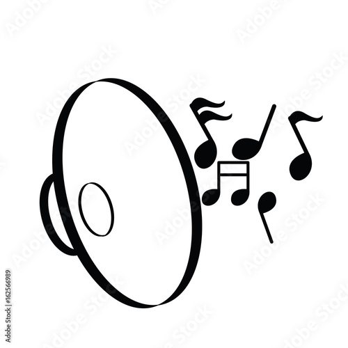 speaker and music note vector