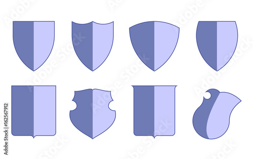 Heraldic escutcheons for coat of arms set, shield templates, isolated vector photo
