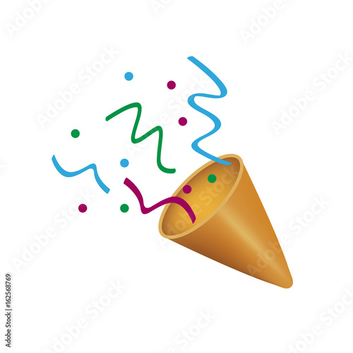 Party Emoticon on White Background. Isolated Vector Illustration 