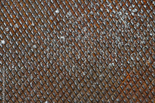 Rasp-file or riffler surface. Macro texture background with a rust. photo