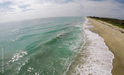 Aerial drone beach shoreline