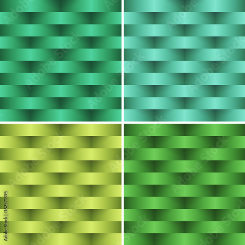 Vector green Seamless illustration of 3 D wicker Background