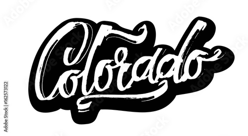 Colorado. Sticker. Modern Calligraphy Hand Lettering for Serigraphy Print