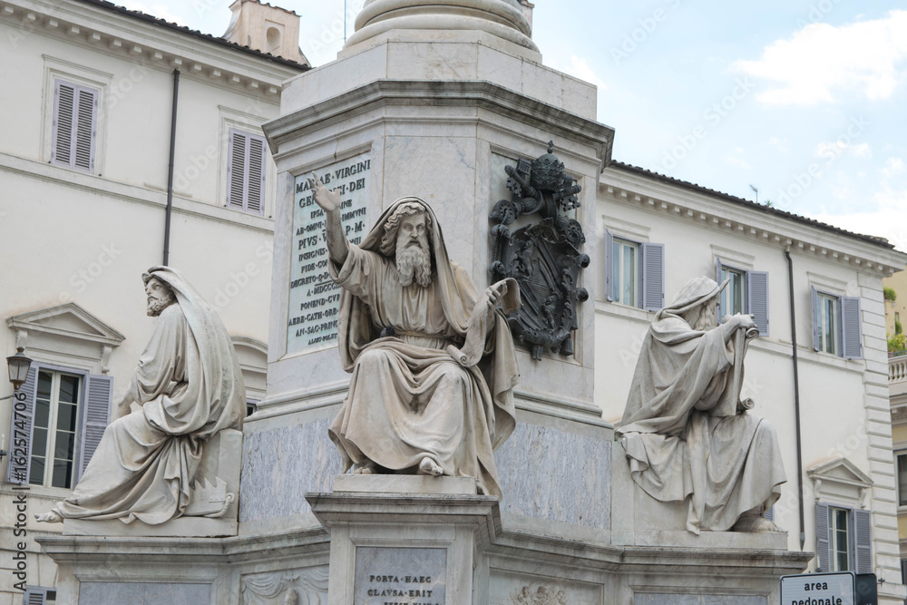 Biblical Statues at Base of Colonna dell'Imacolata