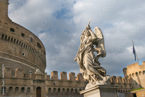 Bernini's marble statue of angel from the Sant'Angelo Bridge in Rome, Italy