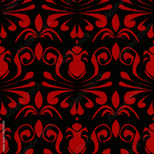 pattern floral rosso su sfondo nero