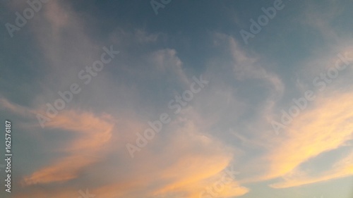 Blue sky with clouds.