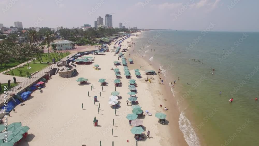 Aerial shot of Vung Tau beach during rainy season, summer, Vietnam Aerial shot of Vung Tau beach during rainy season, summer, Vietnam