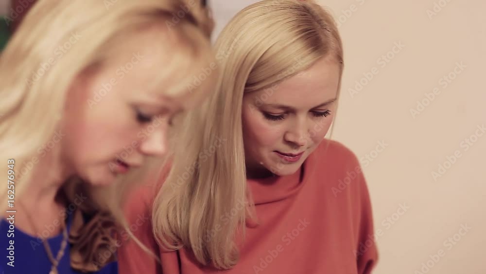 Close-up of caucasian women in the office. Close-up of caucasian women in the office.