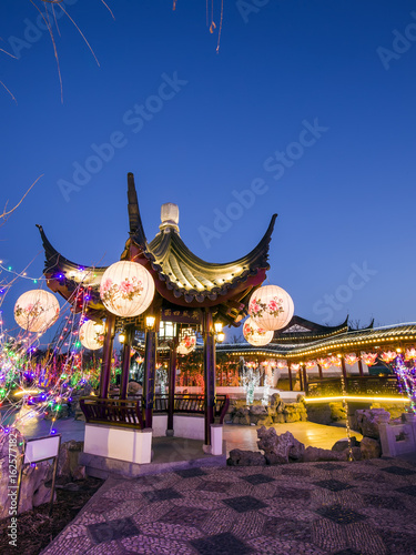 Chinese traditional buildings at night