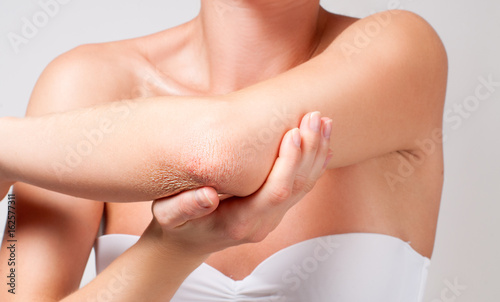 Beauty and Body care. Female elbow. photo