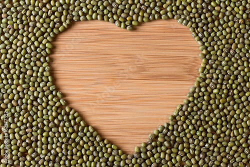 Green Mung Bean in a Heart Shape