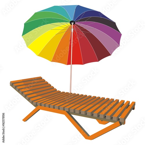 beach bed and umbrella